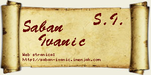 Šaban Ivanić vizit kartica